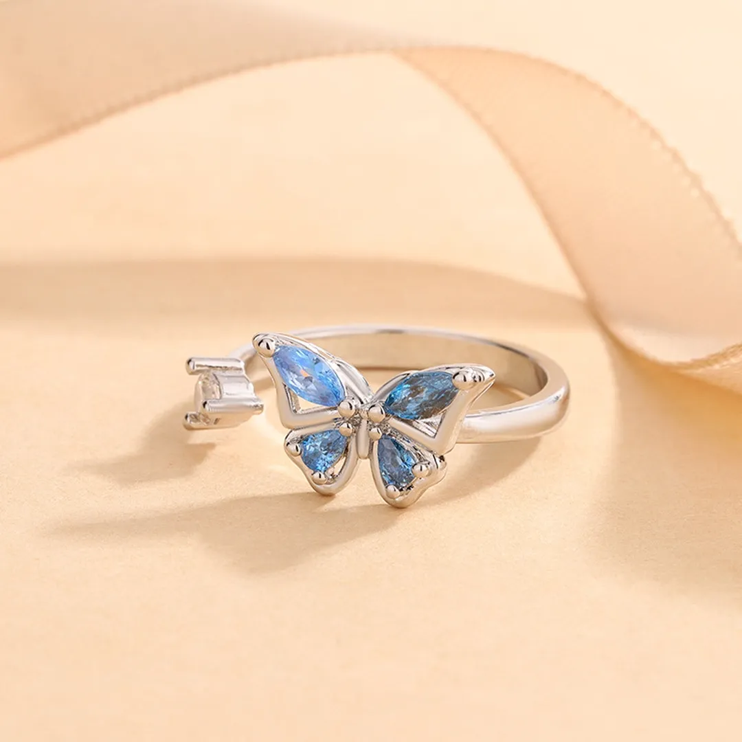 Magic Guardian Jewelry Valentine's Day Gift 🦋 Rotating Blue Butterfly Ring | Where Transformation Meets Love