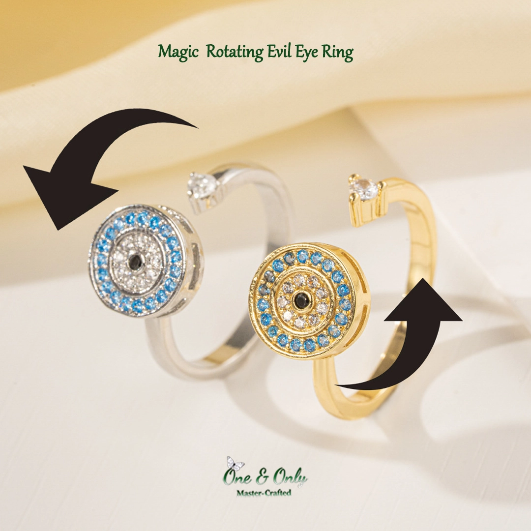 Valentine's Day Give the Gift of Protection —  Magic Rotating Evil Eye Ring | Guardian Protection Jewelry