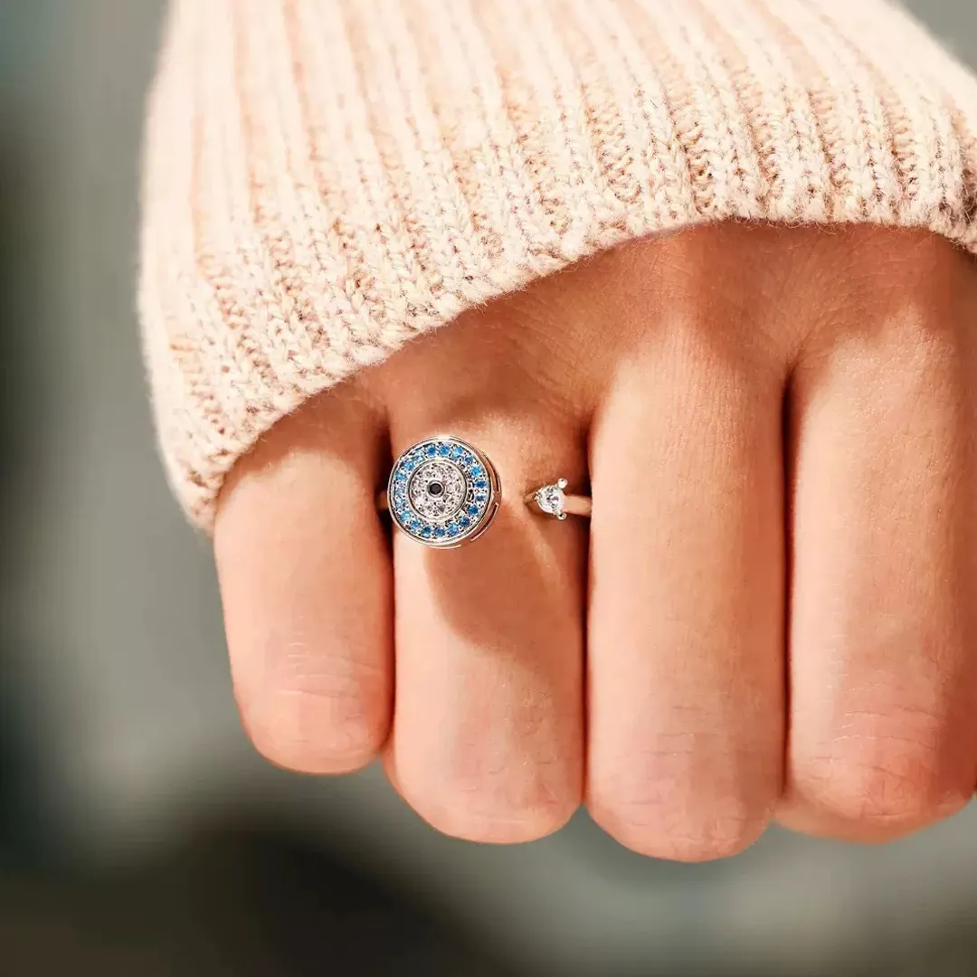 Valentine's Day Give the Gift of Protection —  Magic Rotating Evil Eye Ring | Guardian Protection Jewelry