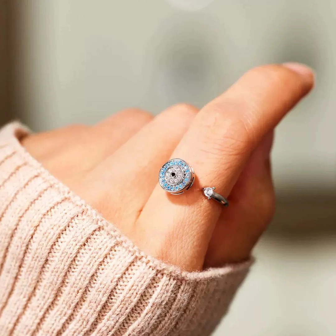 Valentine's Day Give the Gift of Protection —  Magic Rotating Evil Eye Ring | Guardian Protection Jewelry