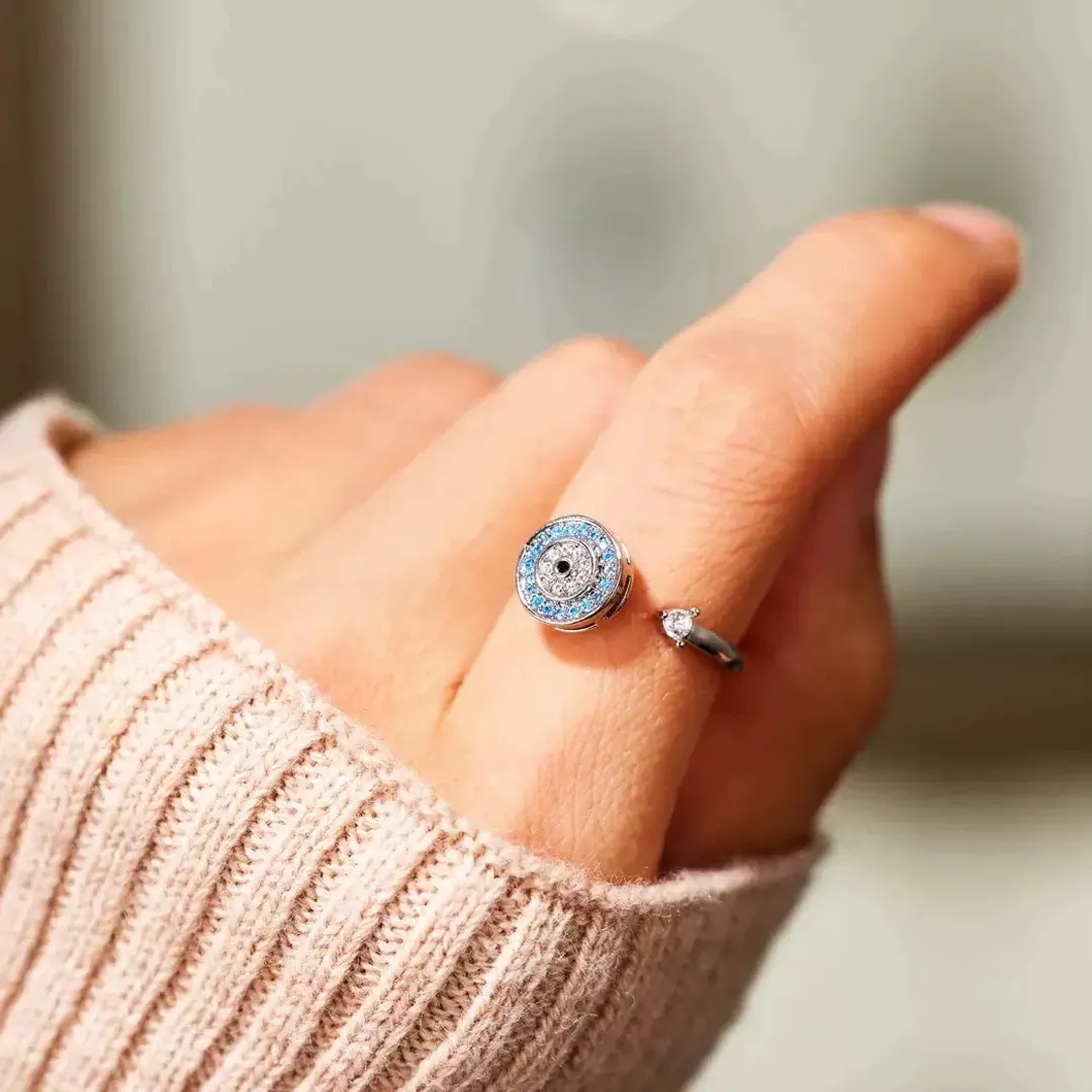 Valentine's Day Give the Gift of Protection —  Magic Rotating Evil Eye Ring | Guardian Protection Jewelry