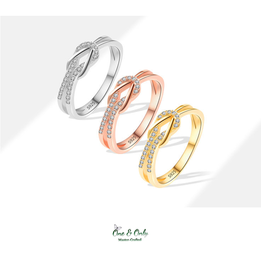 Matching Mother & Daughter Bond Special Sliver Knot Rings | Through every high and low,held as these matching knots