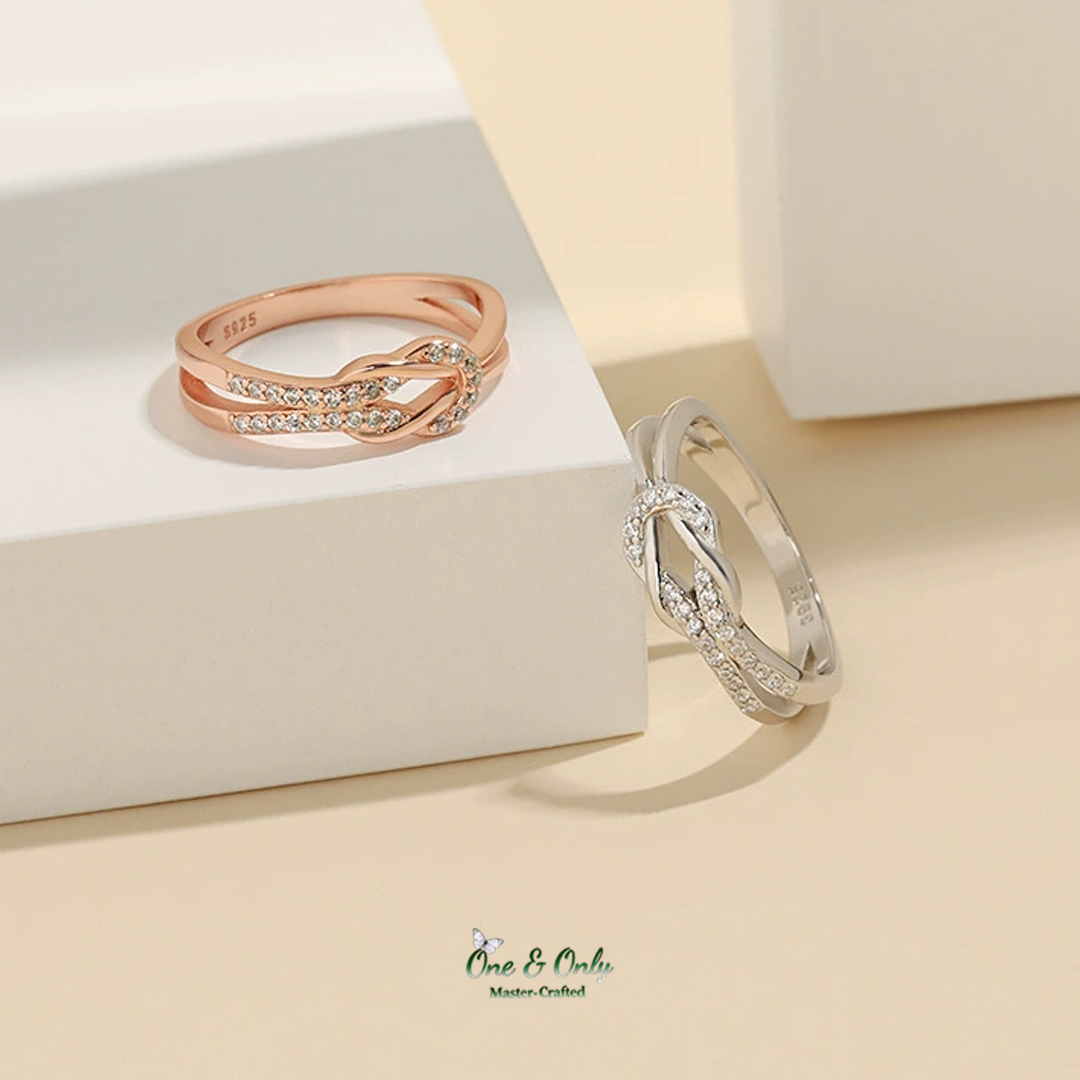 Matching Mother & Daughter Bond Special Sliver Knot Rings | Through every high and low,held as these matching knots