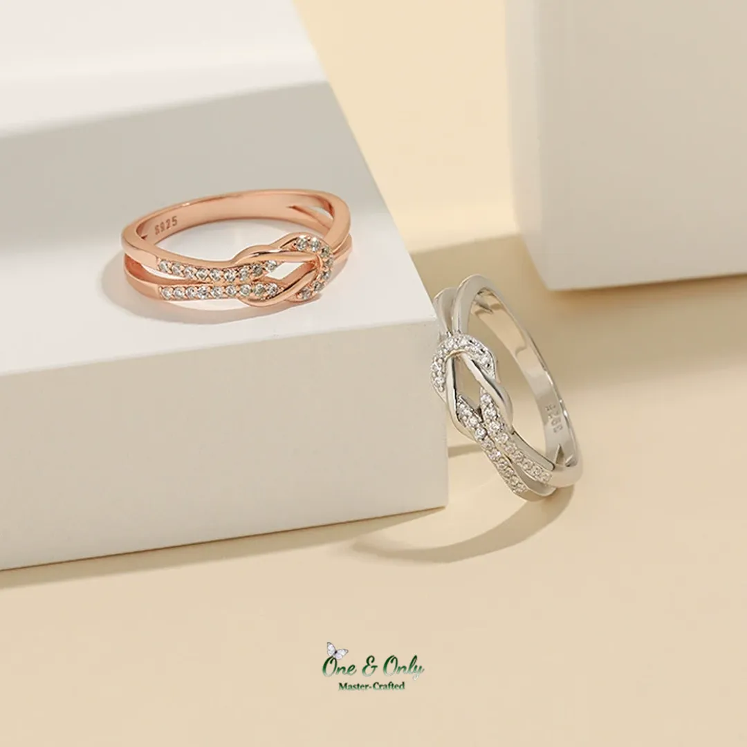 Matching Mother & Daughter Bond Special Sliver Knot Rings | Through every high and low,held as these matching knots