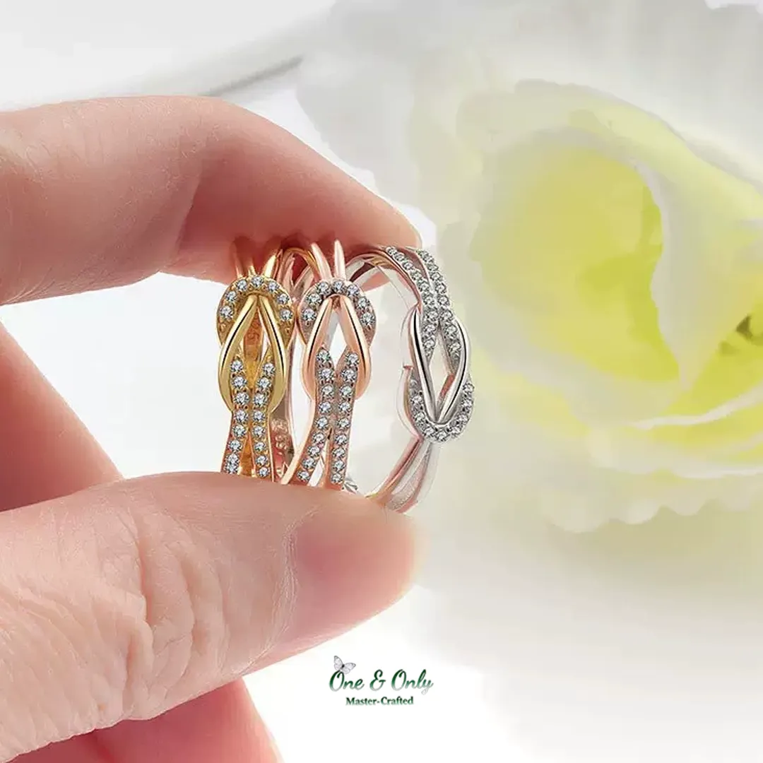 Matching Mother & Daughter Bond Special Sliver Knot Rings | Through every high and low,held as these matching knots