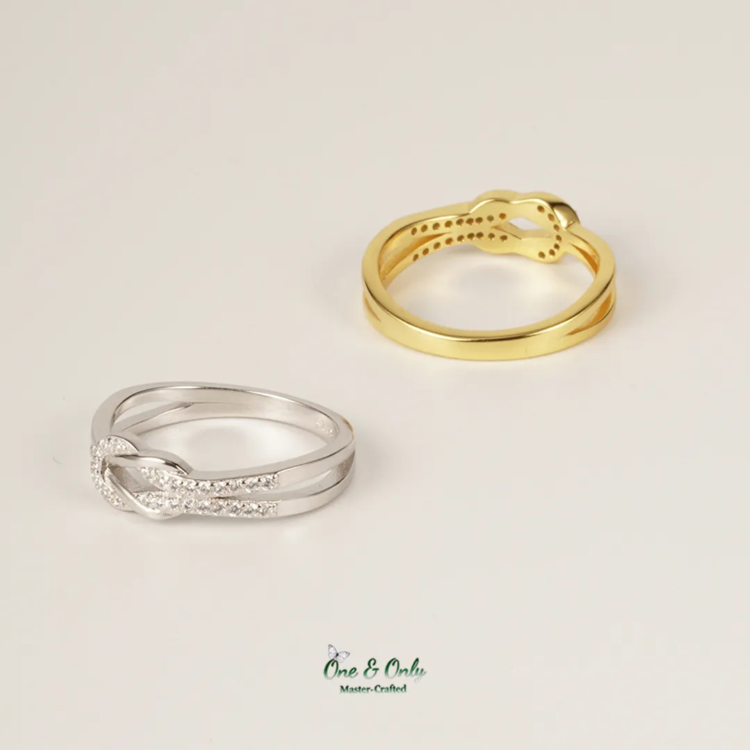 Matching Mother & Daughter Bond Special Sliver Knot Rings | Through every high and low,held as these matching knots