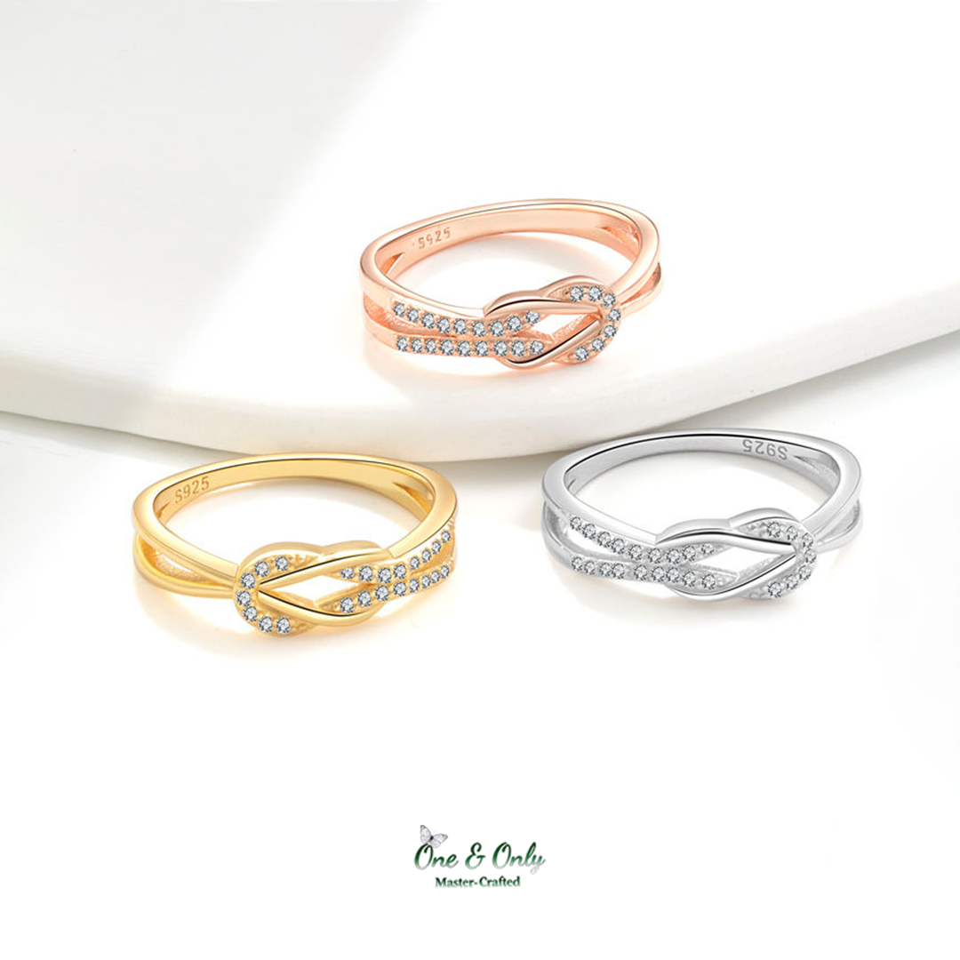 Matching Mother & Daughter Bond Special Sliver Knot Rings | Through every high and low,held as these matching knots