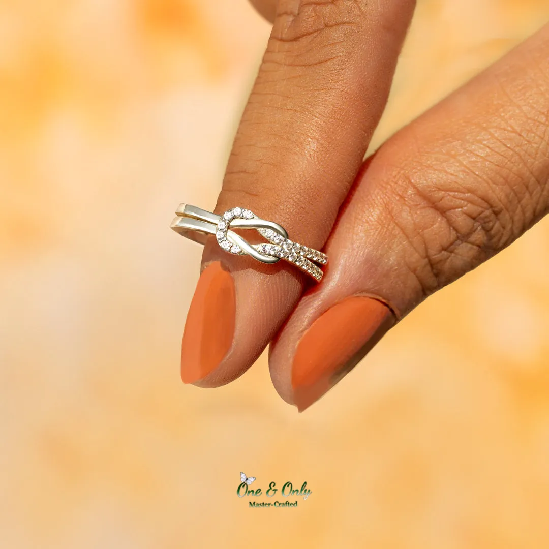 Matching Mother & Daughter Bond Special Sliver Knot Rings | Through every high and low,held as these matching knots