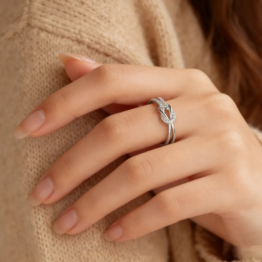 Matching Mother & Daughter Bond Special Sliver Knot Rings | Through every high and low,held as these matching knots