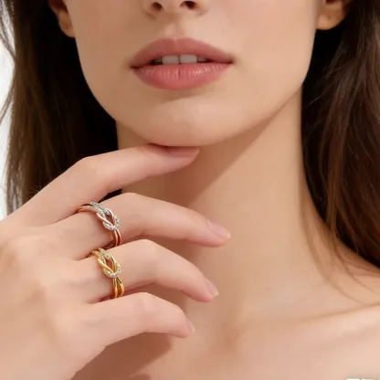 Matching Mother & Daughter Bond Special Sliver Knot Rings | Through every high and low,held as these matching knots