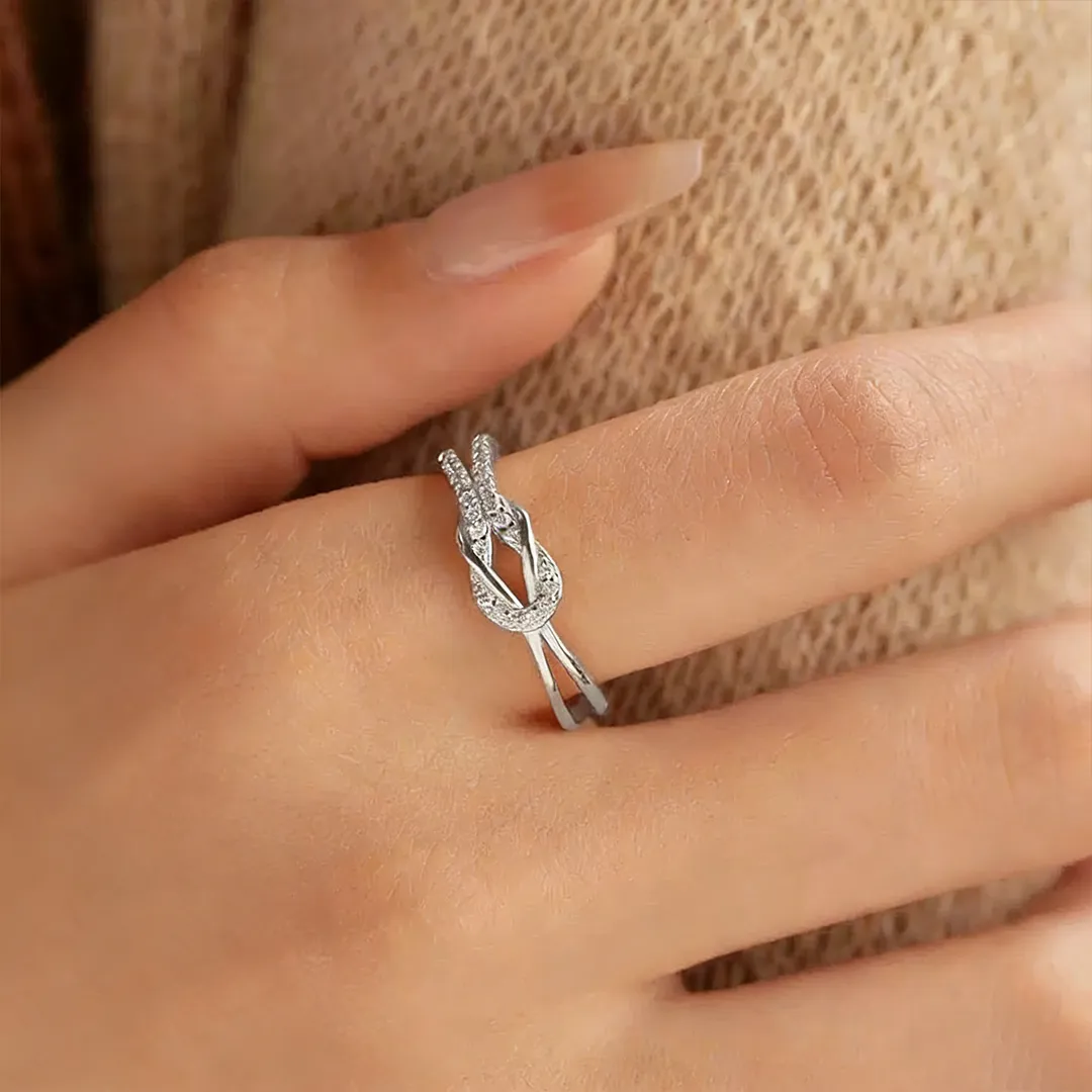 Matching Mother & Daughter Bond Special Sliver Knot Rings | Through every high and low,held as these matching knots