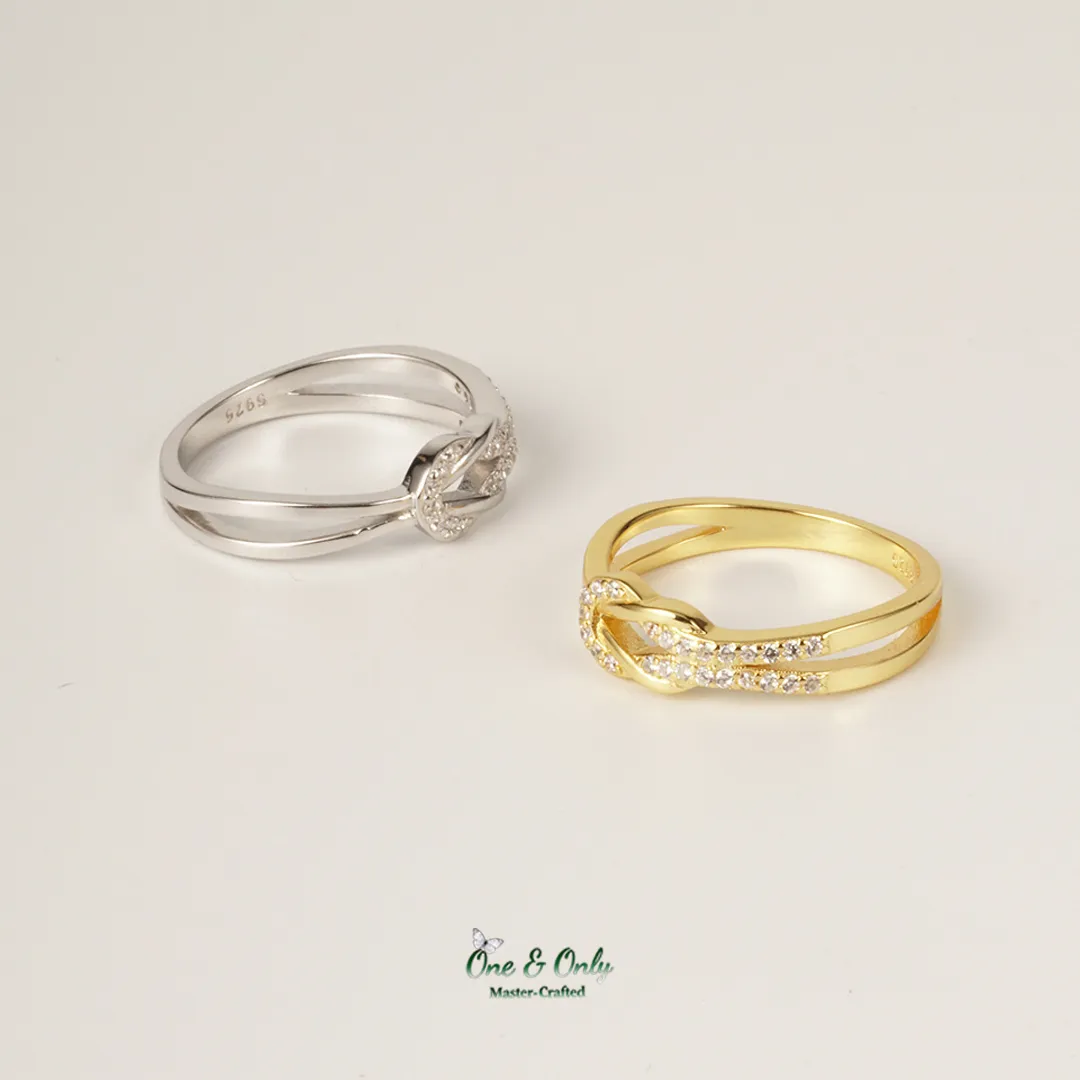 Matching Mother & Daughter Bond Special Sliver Knot Rings | Through every high and low,held as these matching knots