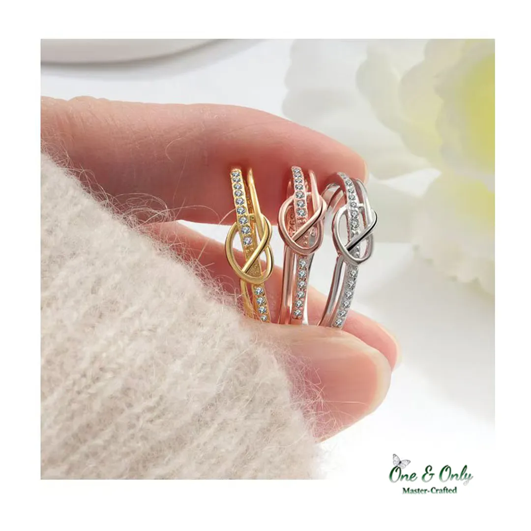 Matching Mother & Daughter Heart  Knot Rings | Sterling Silver Mother Daughter Love Knot Jewelry 