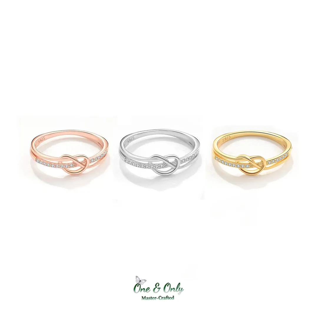 Matching Mother & Daughter Heart  Knot Rings | Sterling Silver Mother Daughter Love Knot Jewelry 