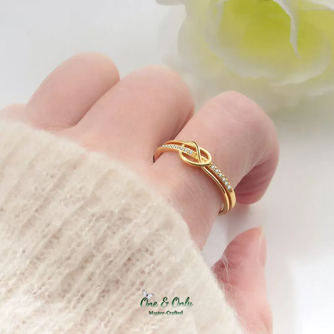 Matching Mother & Daughter Heart  Knot Rings | Sterling Silver Mother Daughter Love Knot Jewelry 