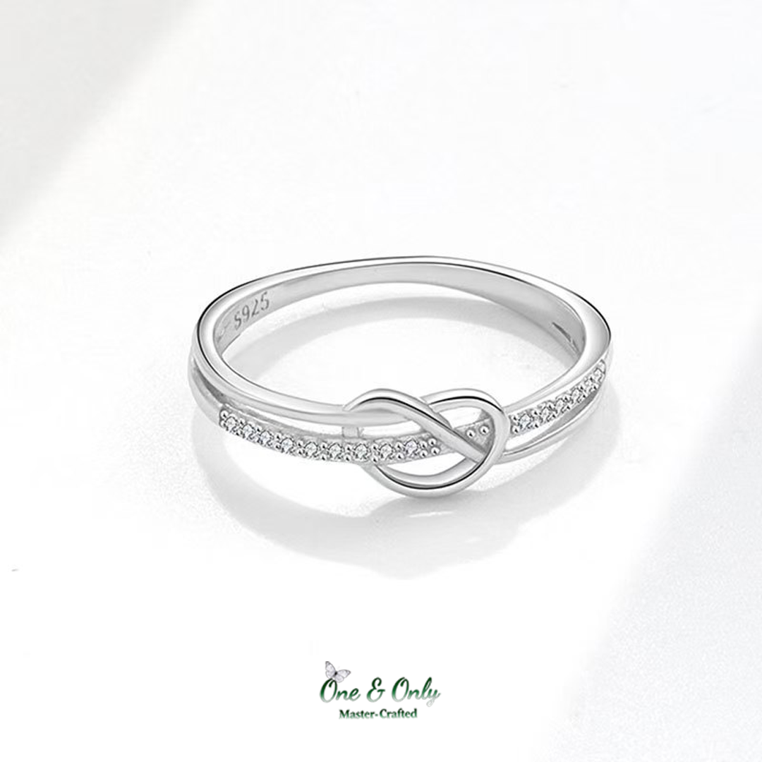 Matching Mother & Daughter Heart  Knot Rings | Sterling Silver Mother Daughter Love Knot Jewelry 