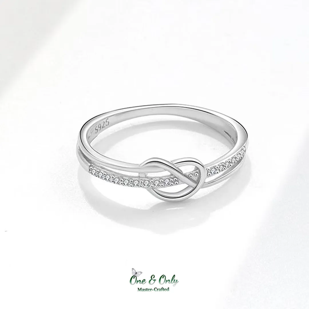 Matching Mother & Daughter Heart  Knot Rings | Sterling Silver Mother Daughter Love Knot Jewelry 