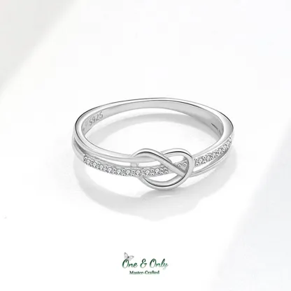 Matching Mother & Daughter Heart  Knot Rings | Sterling Silver Mother Daughter Love Knot Jewelry 