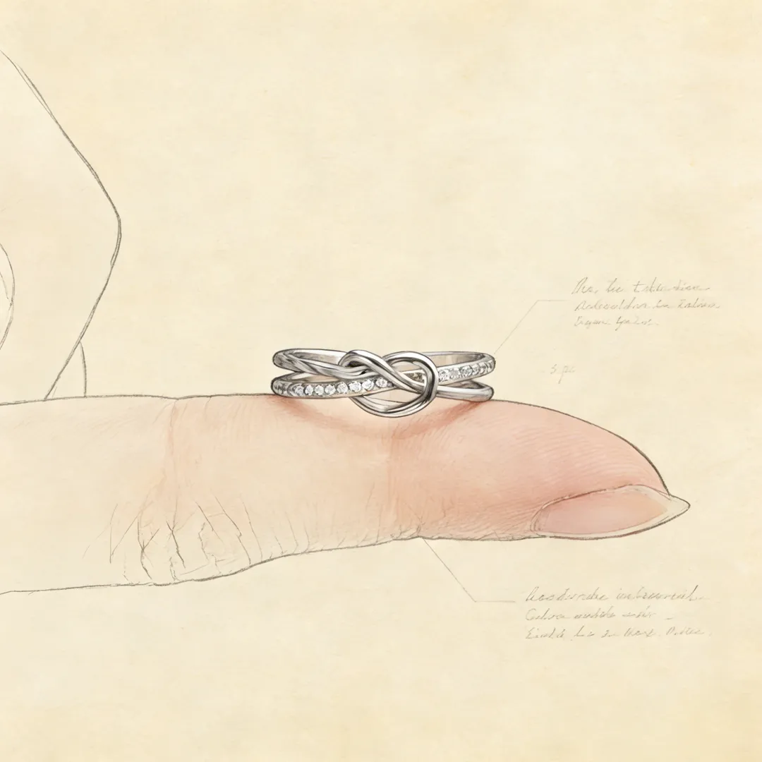 Matching Mother & Daughter Heart  Knot Rings | Sterling Silver Mother Daughter Love Knot Jewelry 