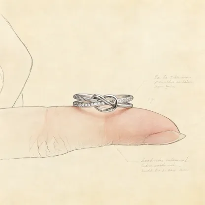 Matching Mother & Daughter Heart  Knot Rings | Sterling Silver Mother Daughter Love Knot Jewelry 