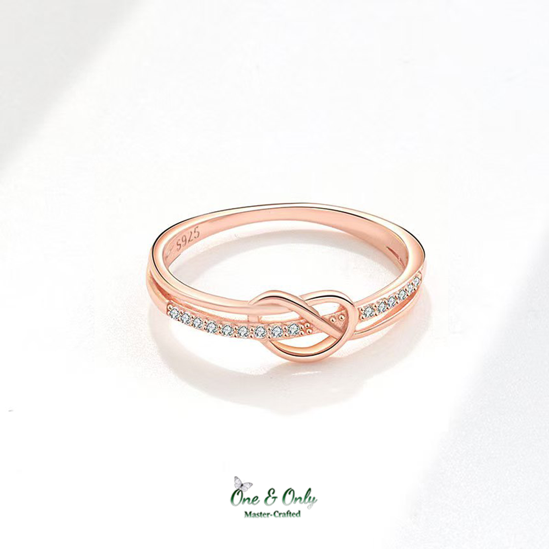 Matching Mother & Daughter Heart  Knot Rings | Sterling Silver Mother Daughter Love Knot Jewelry 