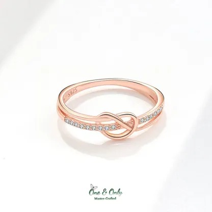 Matching Mother & Daughter Heart  Knot Rings | Sterling Silver Mother Daughter Love Knot Jewelry 