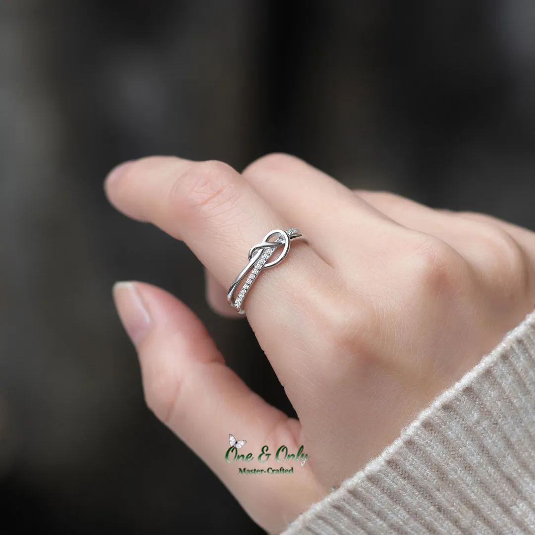 Matching Mother & Daughter Heart  Knot Rings | Sterling Silver Mother Daughter Love Knot Jewelry 