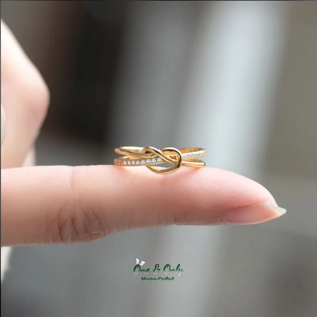 Matching Mother & Daughter Heart  Knot Rings | Sterling Silver Mother Daughter Love Knot Jewelry 