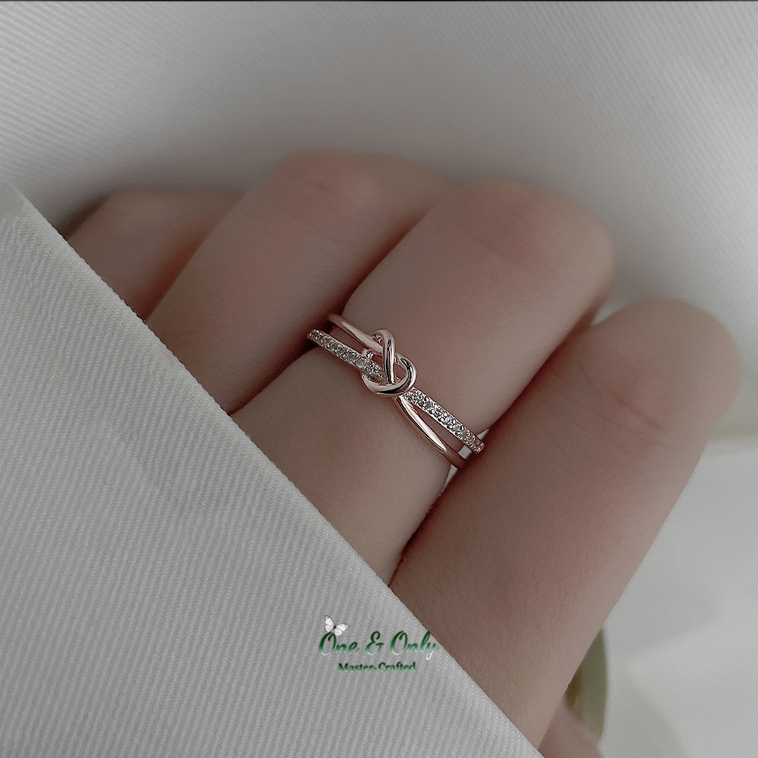 Matching Mother & Daughter Heart  Knot Rings | Sterling Silver Mother Daughter Love Knot Jewelry 