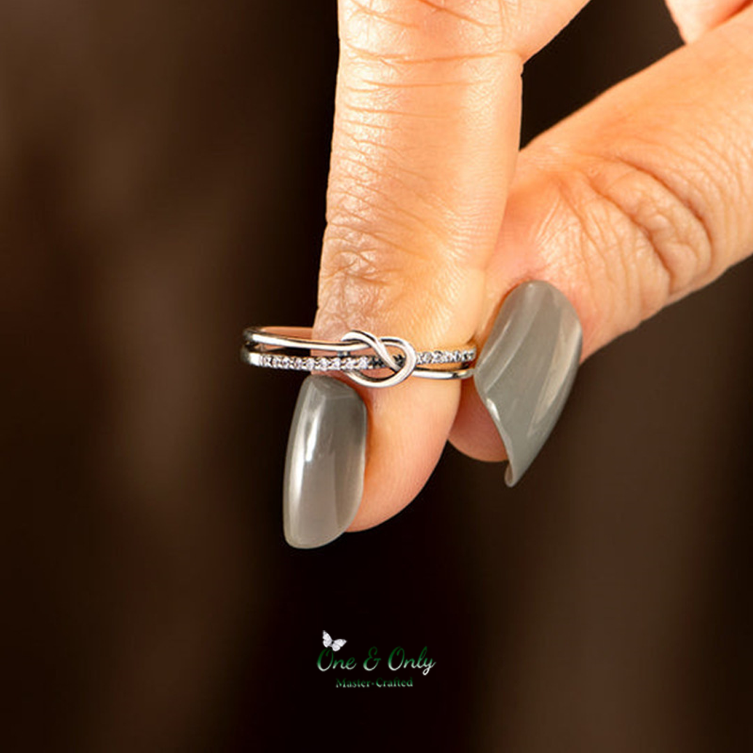 Matching Mother & Daughter Heart  Knot Rings | Sterling Silver Mother Daughter Love Knot Jewelry 