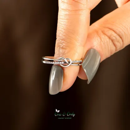 Matching Mother & Daughter Heart  Knot Rings | Sterling Silver Mother Daughter Love Knot Jewelry 