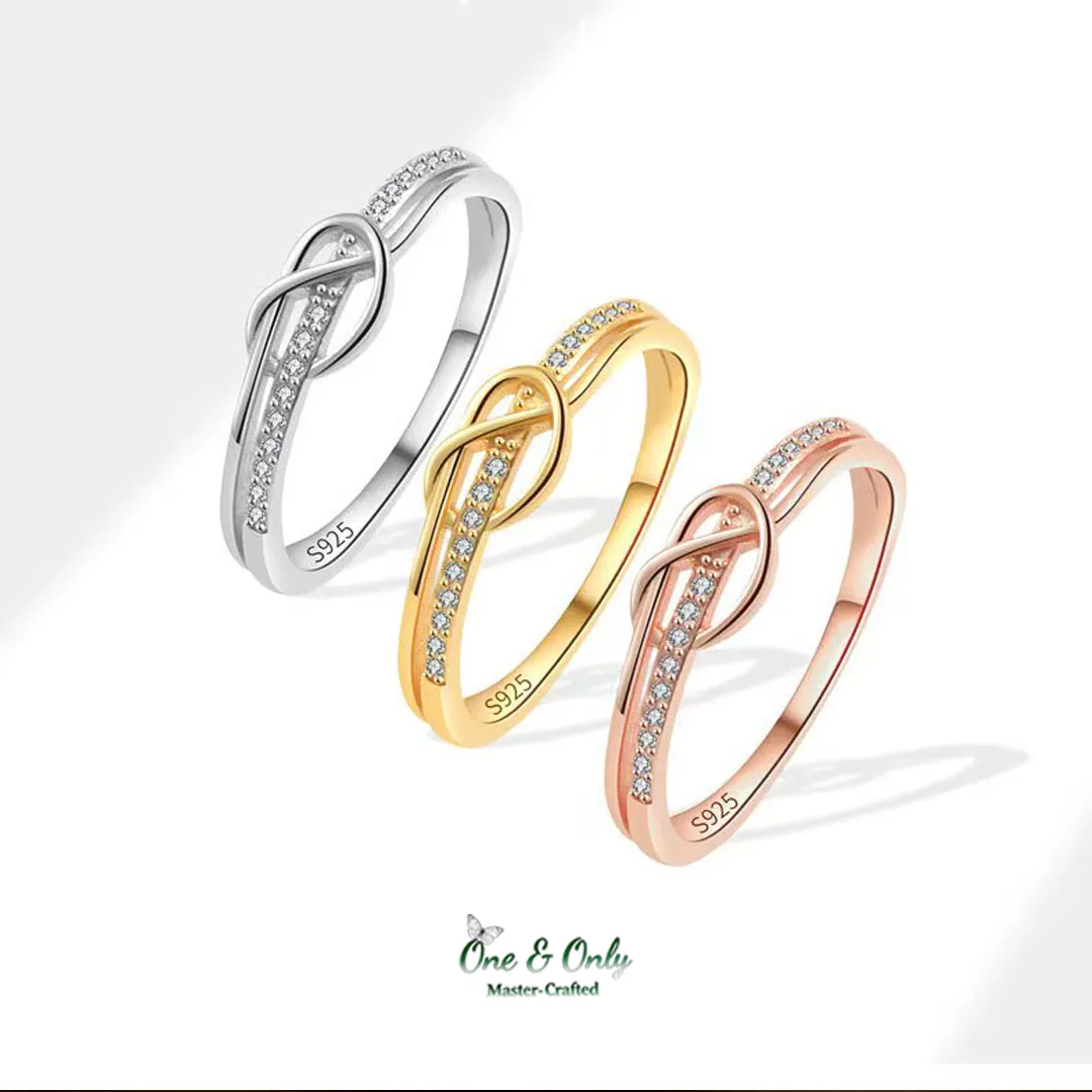 Matching Mother & Daughter Heart  Knot Rings | Sterling Silver Mother Daughter Love Knot Jewelry 