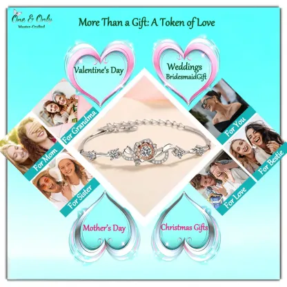 0.5ct Moissanite+Sterling S999 Silve | Moissanite Eternal Rose Twilight Bracelet | Where Rose Gold Warmth Meets White Gold Brilliance |Best Gift