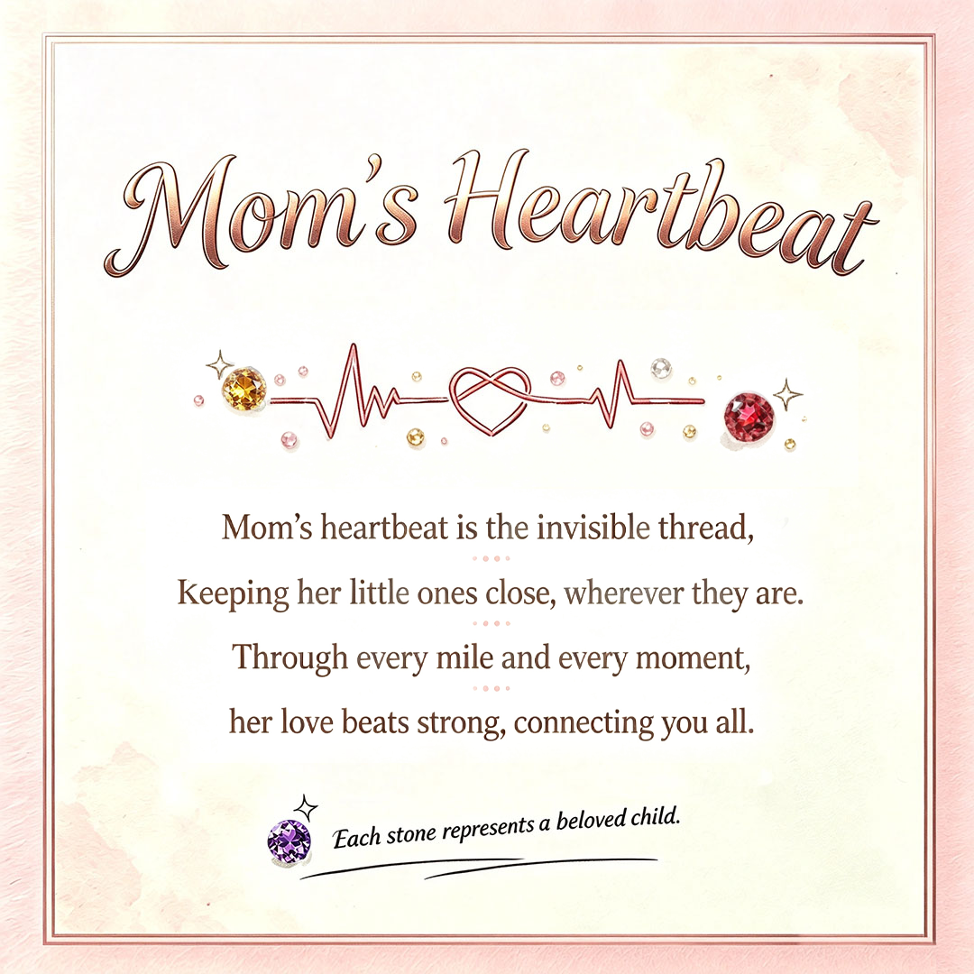 Mom’s Heartbeat Heart Knot Bracelet-1-9 Birthstones 💝 A gift woven from her love, worn close to her heart.