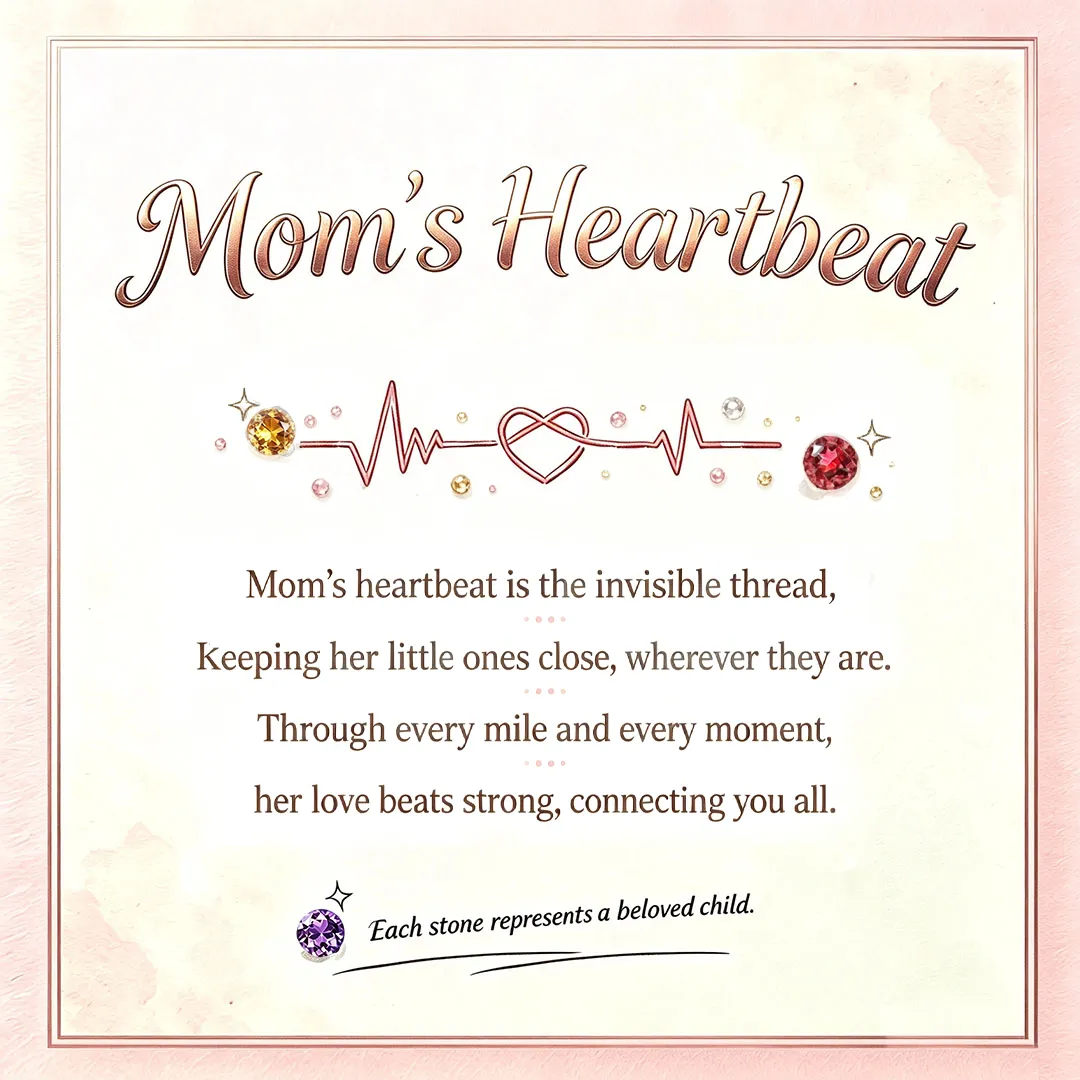 Mom’s Heartbeat Heart Knot Bracelet-1-9 Birthstones 💝 A gift woven from her love, worn close to her heart.
