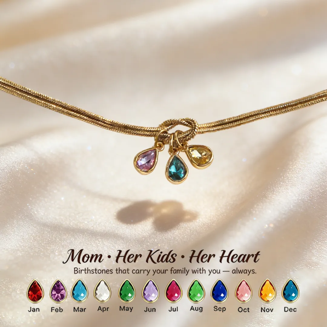 The Essence of This Piece: Carry Your Loved Ones Close to Your Heart, Forever. This elegant Custom Infinity Heart Necklace is a timeless tribute to the unbreakable bond between mother and daughter. Featuring a delicate heart-shaped birthstone for each of