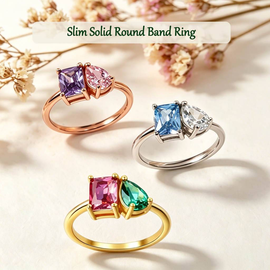 Custom Mom & Daughter Birthstone Ring — Two Stones, One Forever Love 