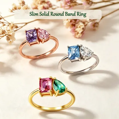 Custom Mom & Daughter Birthstone Ring — Two Stones, One Forever Love 