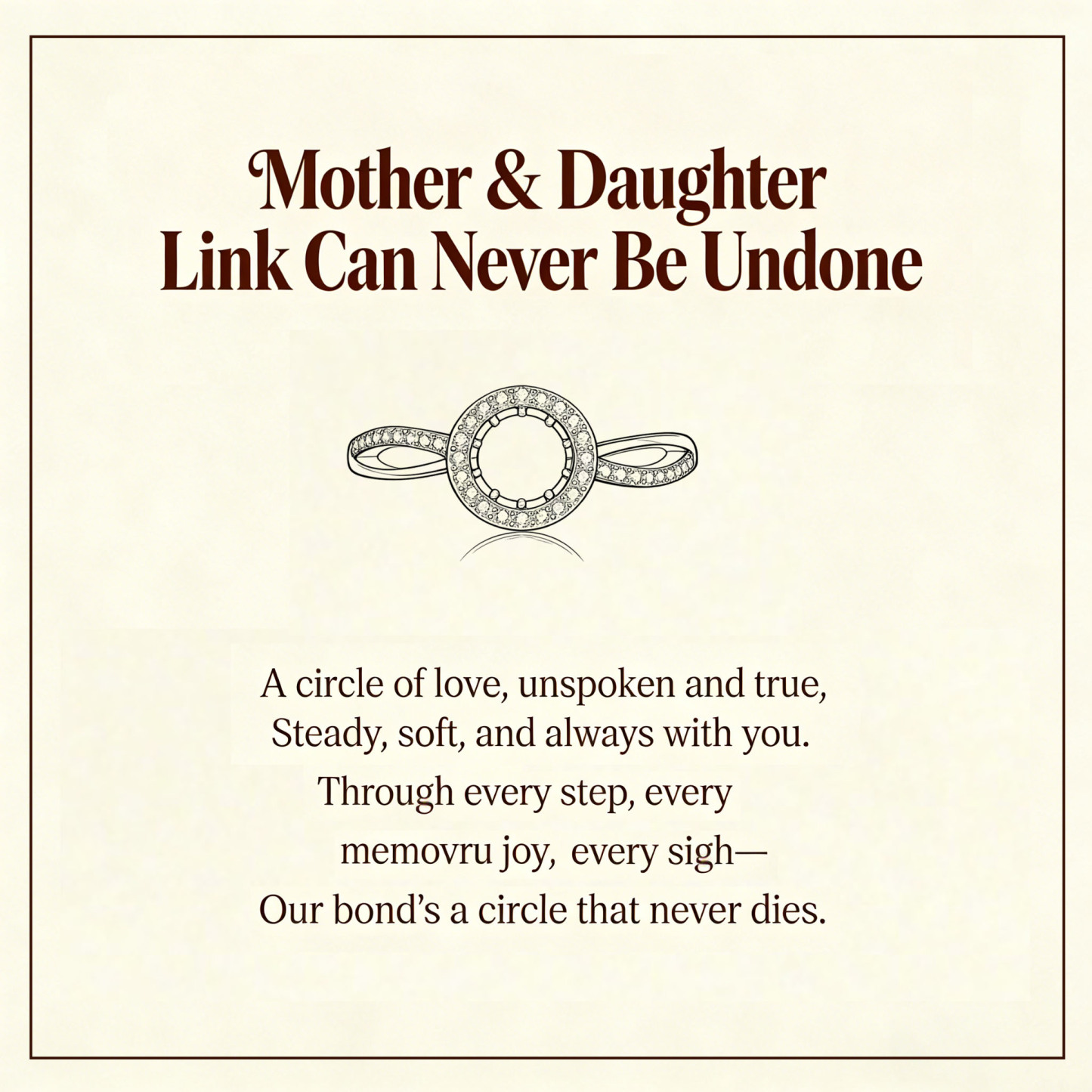 Mother & Daughter Link Can Never Be Undone Circle Ring | A circle of love, unspoken and true