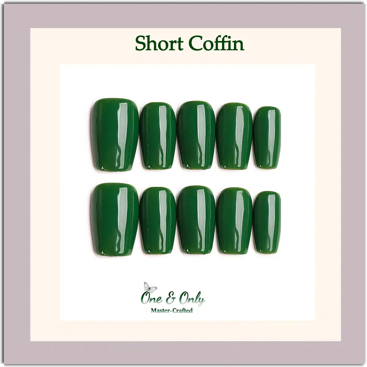 Olive Grove Gloss Press-On Nails | Coffin & Medium Almond Shapes | Quiet Luxury Green | Handcrafted press-on nails