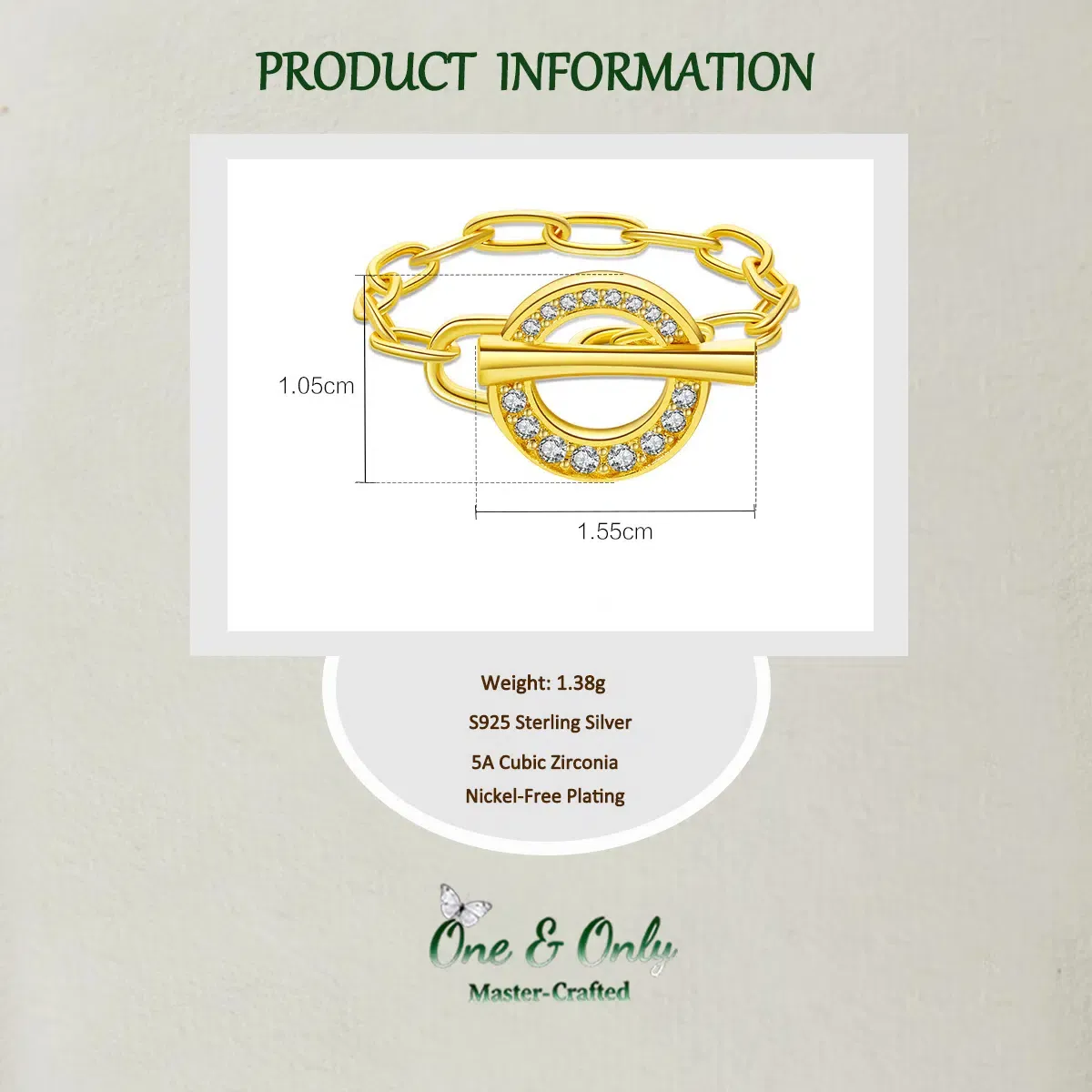 Sterling S925 Silve + 5A Zircon | Ouroboros Cycle Ring​ ​ | Nickel-Free Plating