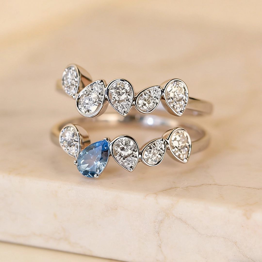 I'll Be With You Pear-Shaped Wave Ring | Gift for Soulmate❤Forever Loved