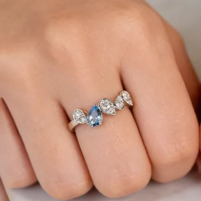 I'll Be With You Pear-Shaped Wave Ring | Gift for Soulmate❤Forever Loved