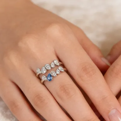 I'll Be With You Pear-Shaped Wave Ring | Gift for Soulmate❤Forever Loved