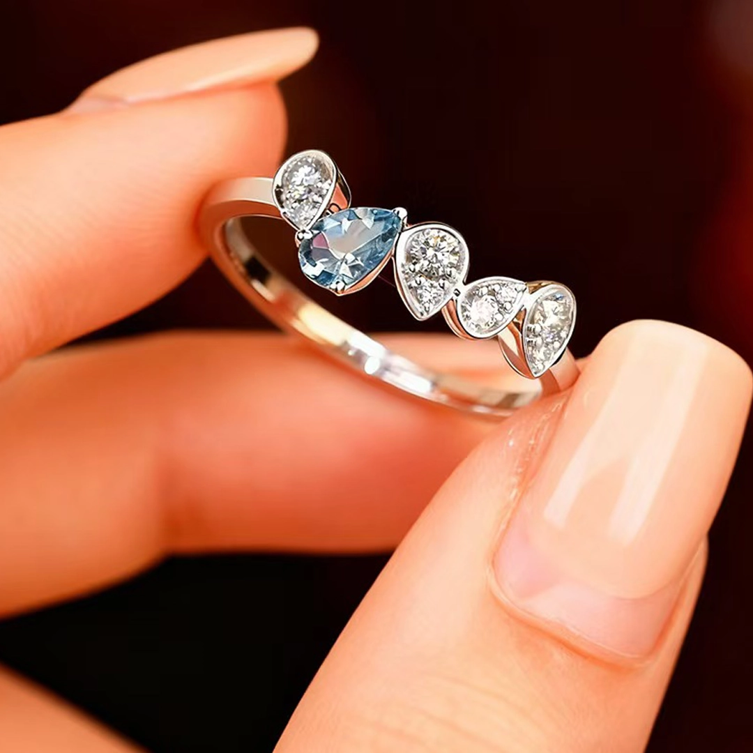 I'll Be With You Pear-Shaped Wave Ring | Gift for Soulmate❤Forever Loved