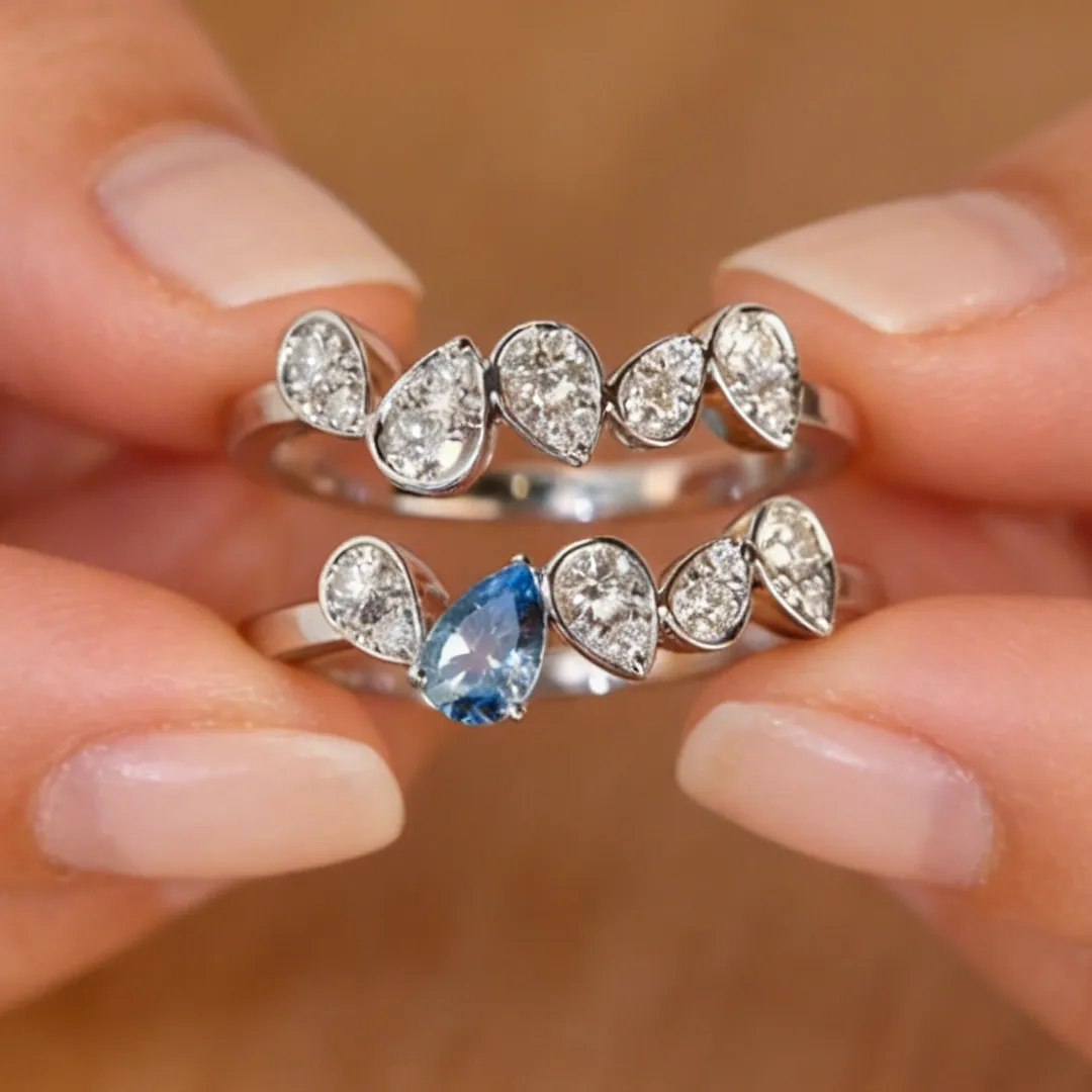 I'll Be With You Pear-Shaped Wave Ring | Gift for Soulmate❤Forever Loved