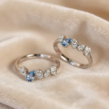 I'll Be With You Pear-Shaped Wave Ring | Gift for Soulmate❤Forever Loved