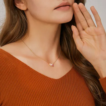 I Am Enough Pink Broken Necklace | Meaningful Jewelry Gift For Cancer Fighter