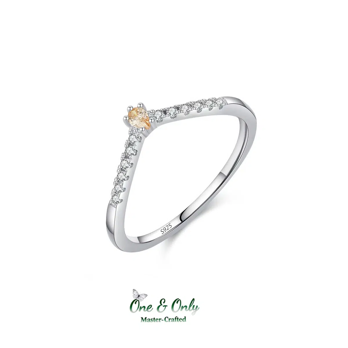 Sterling S925 Silve + 5A CZ | Prism Solitaire Ring | Nickel-Free Plating