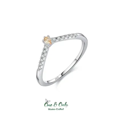 Sterling S925 Silve + 5A CZ | Prism Solitaire Ring | Nickel-Free Plating